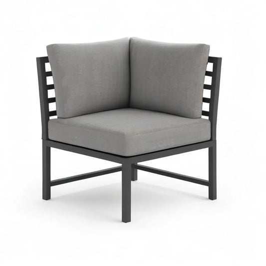 Sofa ogrodowa, Ogród Lounge narożnik krzesło w kształcie litery 75 x 75 x 80 cm stali poliester szary czarny